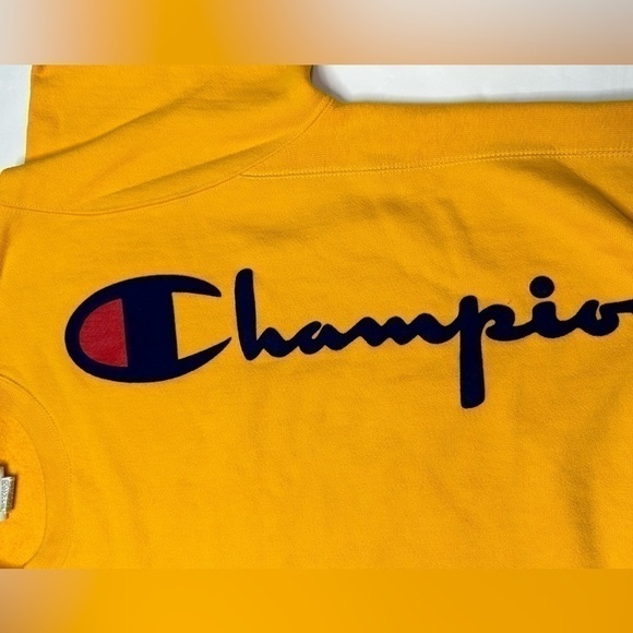 Champion Reverse Weave sweatshirt men's size M yellow-gold large script logo - Picture 4 of 7